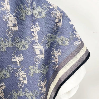 Cowboy carriage elegant blue velvet warm scarf