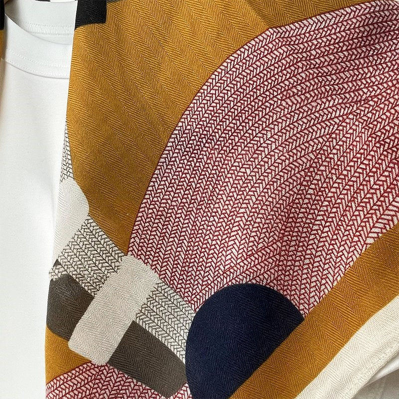 Trojan yellow series white fashionable warm scarf