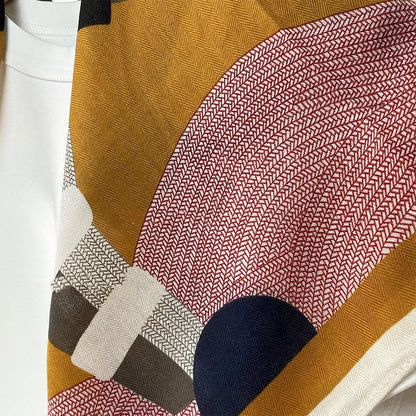 Trojan yellow series white fashionable warm scarf