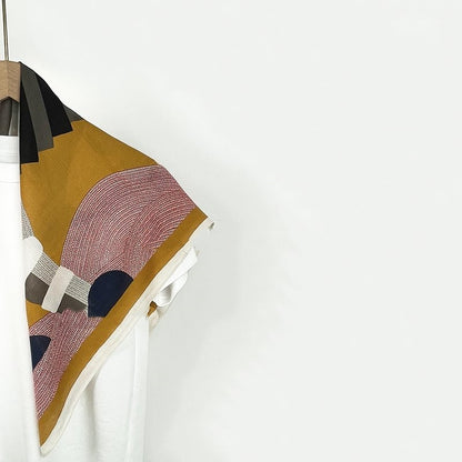 Trojan yellow series white fashionable warm scarf