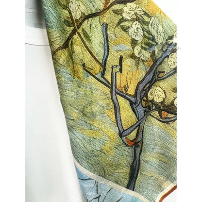 Van Gogh oil painting style literary velvet warm large scarf