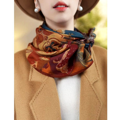 [Shishi Ruyi] High-end red Xiangyun 70 square scarf, noble and festive, whitening silk scarf gift 70*70CM