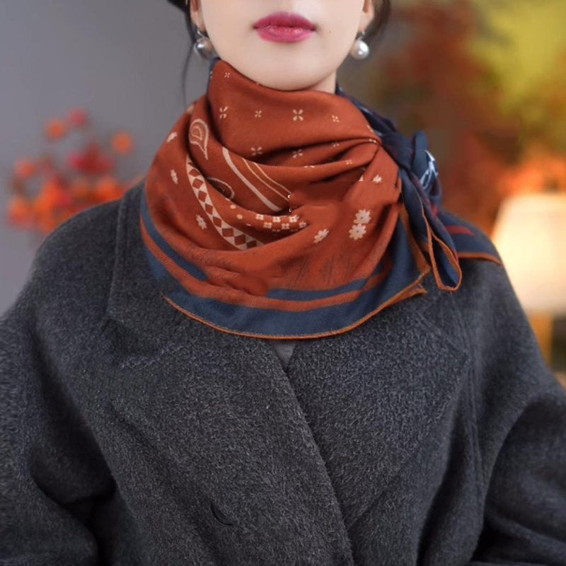 Four-panel paisley extra-large warm scarf gift