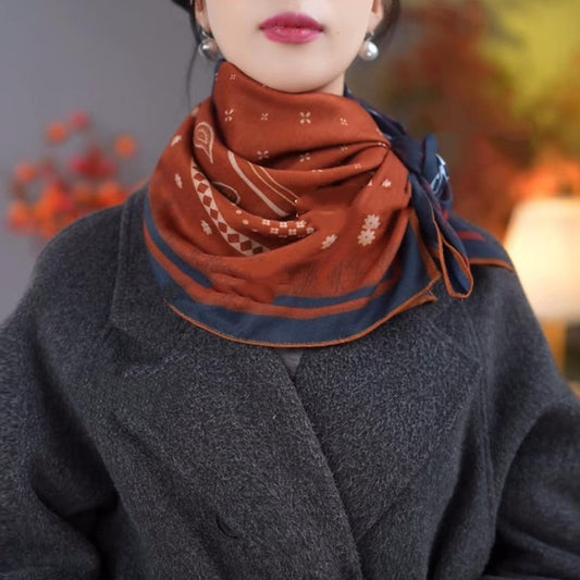 Four-panel cashew pattern extra-large warm scarf gift