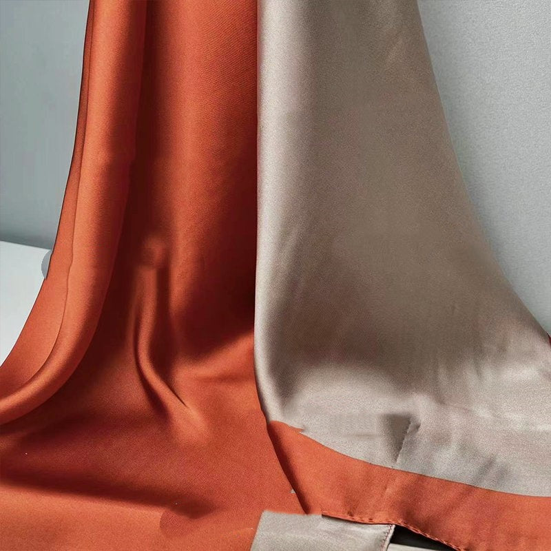 Luxury 90cm size flattering solid color large silk scarf