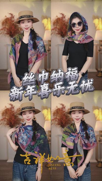 110 Size Sunscreen Large Silk Scarf/Shawl Gift