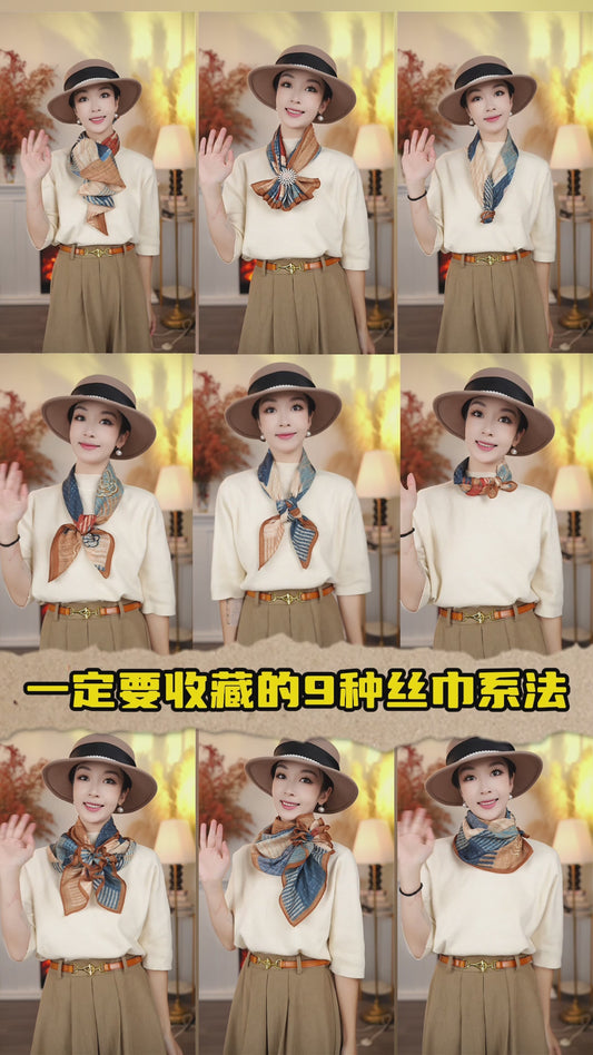 Sugar Cube Camellia Classic Versatile Scarf