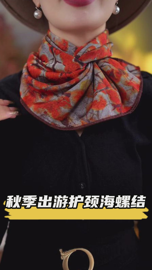 [Shishi Ruyi] High-end red Xiangyun 70 square scarf, noble and festive, whitening silk scarf gift 70*70CM